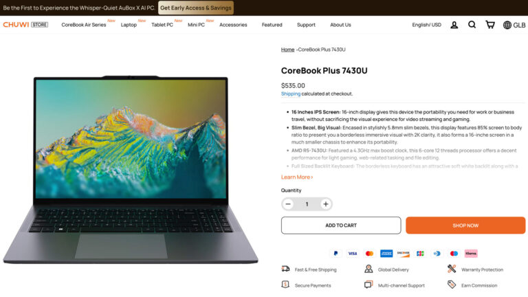 Ryzen 5 7430u Laptop Chuwi