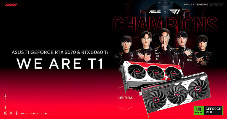 ASUS T1 RTX 5070 và RTX 5060 Ti: card đặc biệt cho fan T1