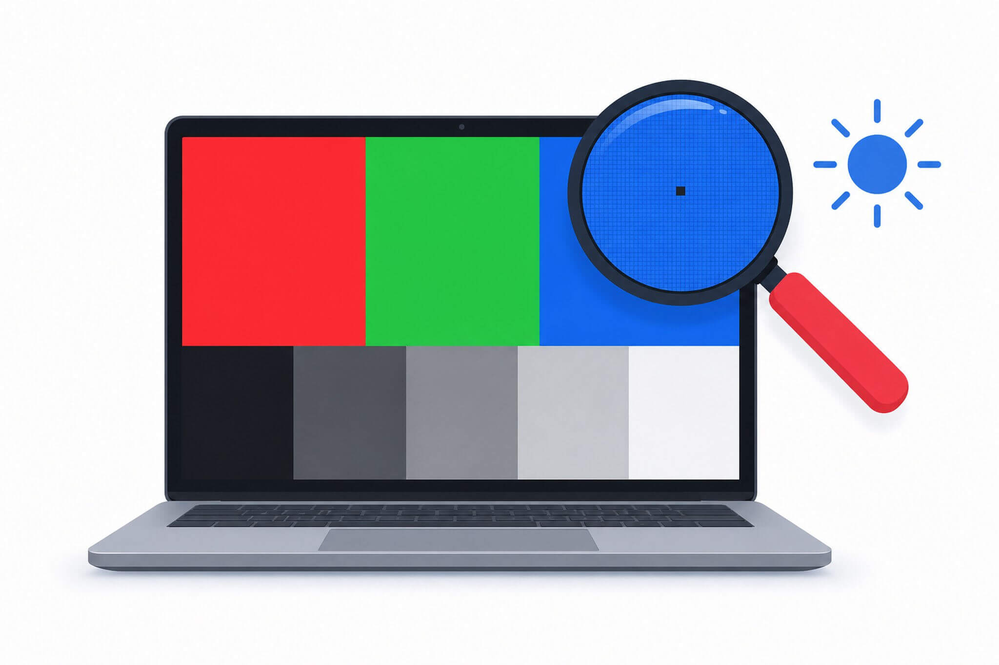 Test màn hình laptop: dead pixel và màu sắc