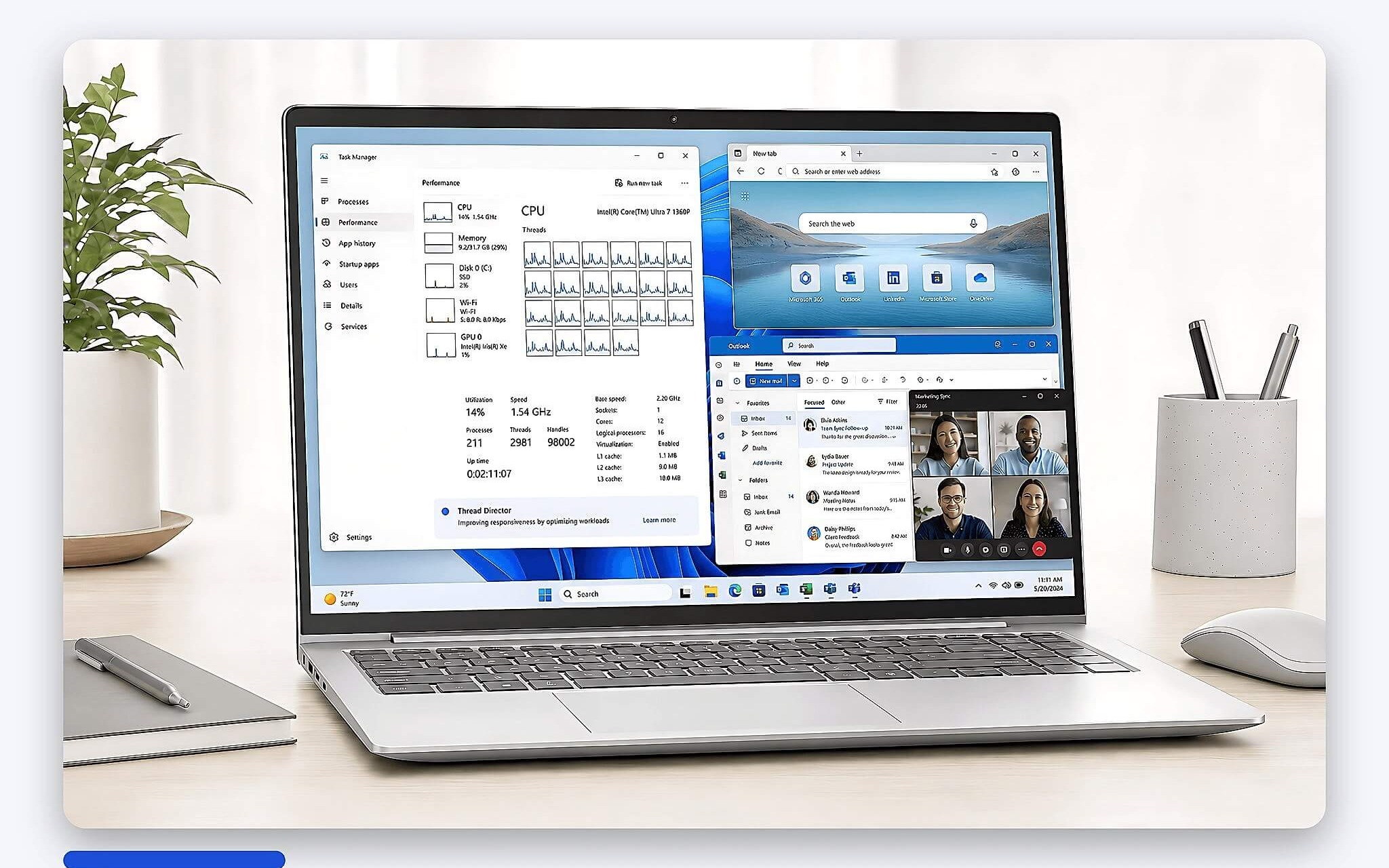 Cửa sổ theo dõi luồng xử lý trong Windows khi máy chạy nhiều tác vụ nền Cửa sổ theo dõi luồng xử lý trong Windows khi máy chạy nhiều tác vụ nền