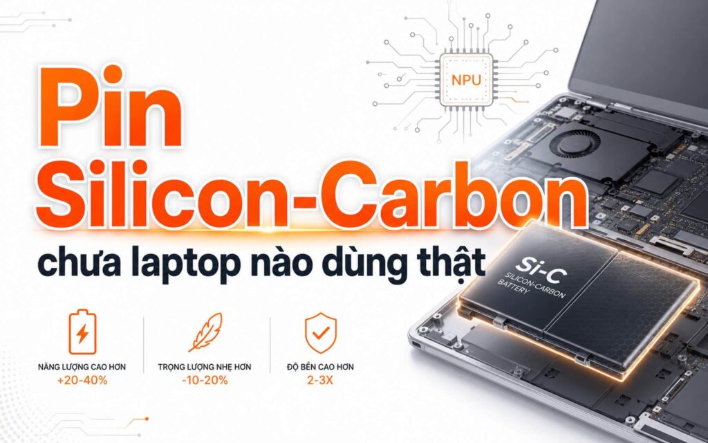 Pin Silicon-Carbon trên laptop: Cùng 99Wh, máy mỏng nhẹ hơn thật không?