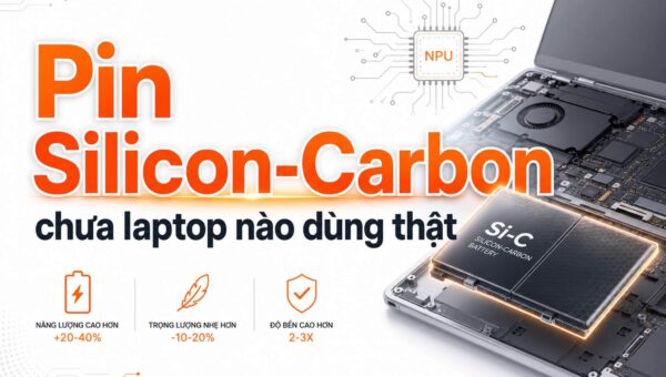 Pin Silicon-Carbon trên laptop: Cùng 99Wh, máy mỏng nhẹ hơn thật không?