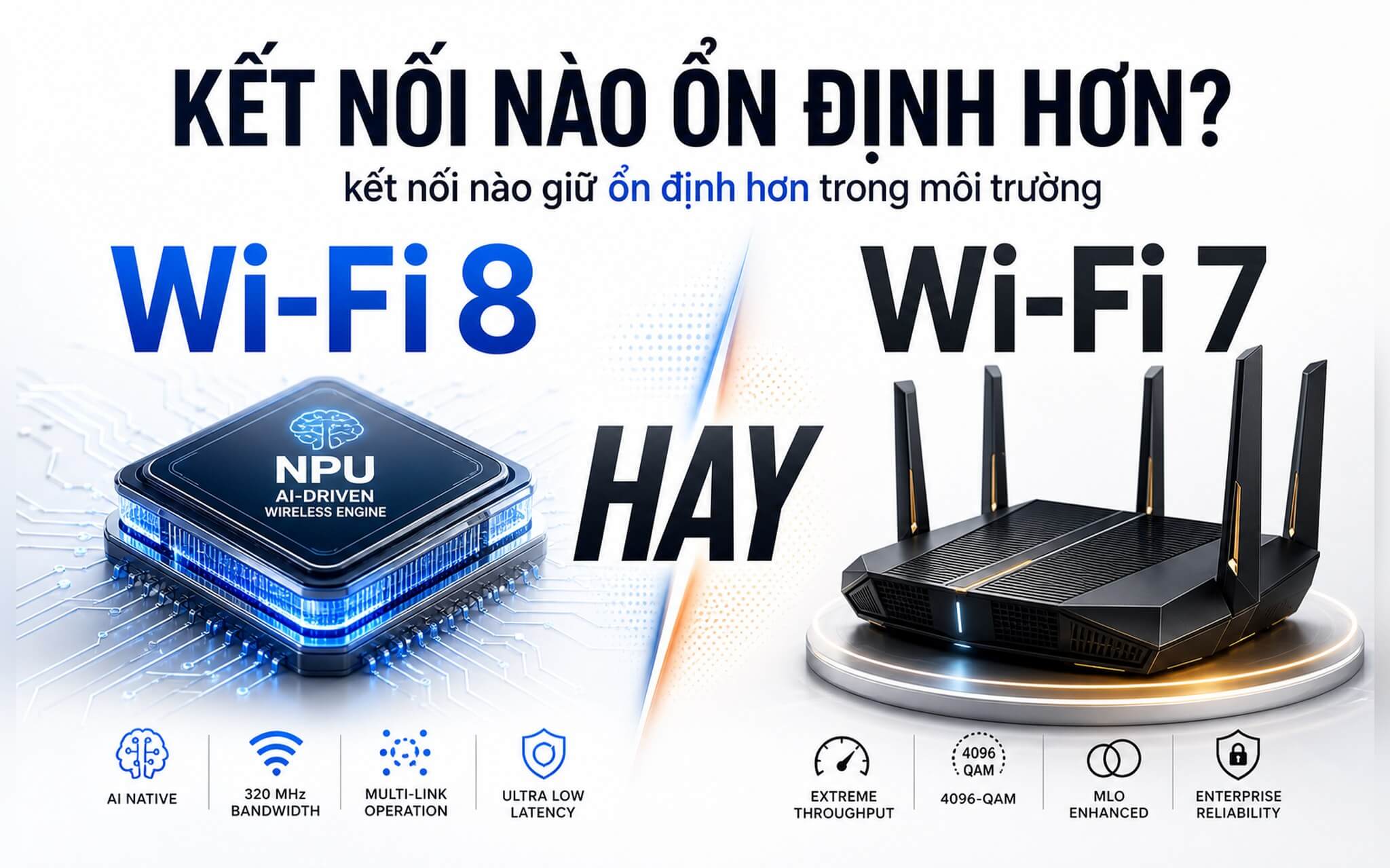 Wi‑Fi 8 và Wi‑Fi 7: kết nối nào giữ ổn định hơn trong môi trường nhiều nhiễu