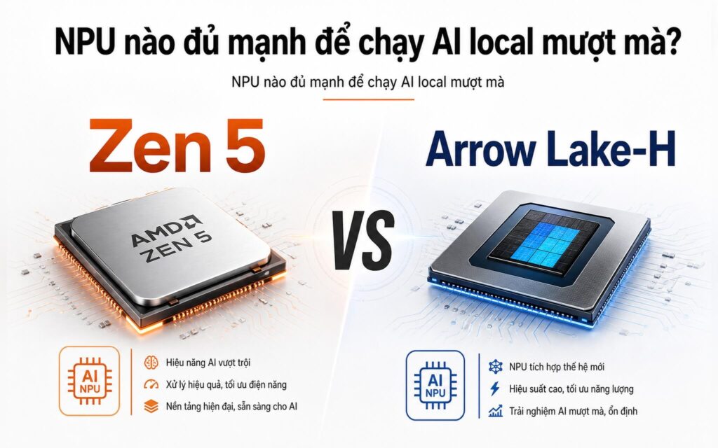 NPU 50 TOPS có đáng để chọn Zen 5 thay Arrow Lake-H?