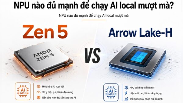 NPU 50 TOPS có đáng để chọn Zen 5 thay Arrow Lake-H?