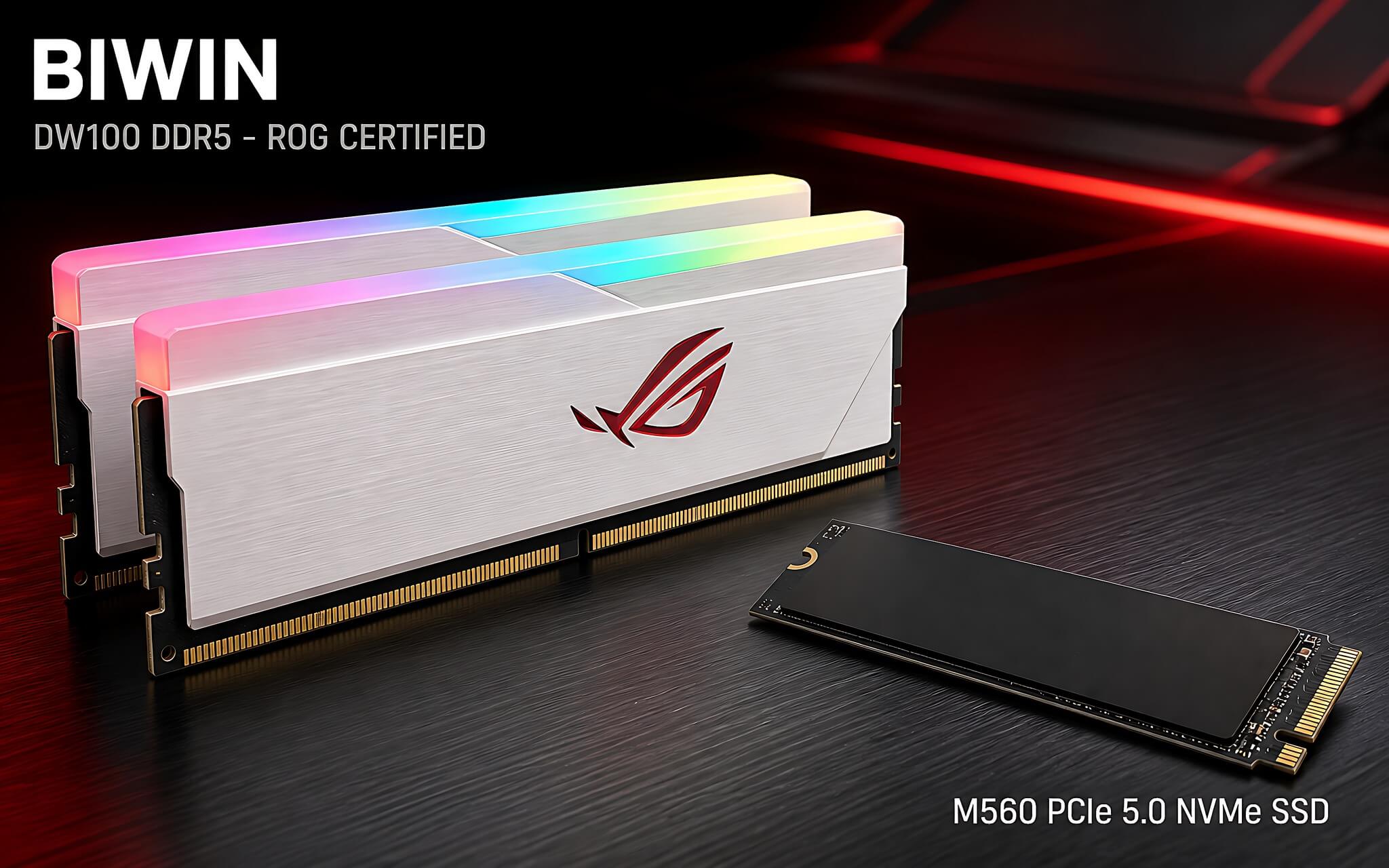 DW100 - RAM DDR5 đầu tiên của Biwin đạt chuẩn ROG