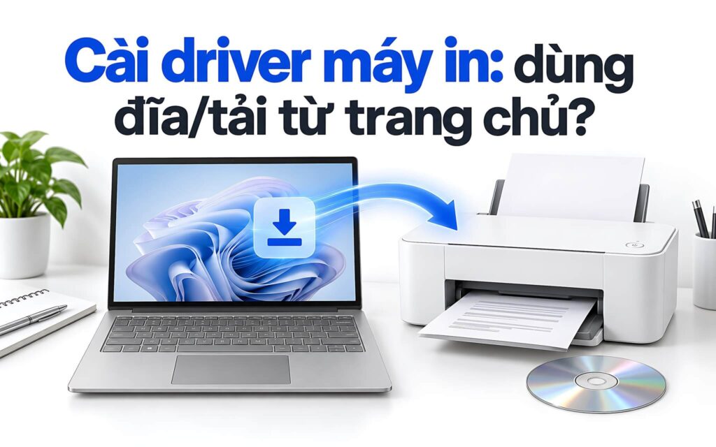 Cài driver máy in – Dùng đĩa CD gốc hay tải trực tiếp từ hãng?