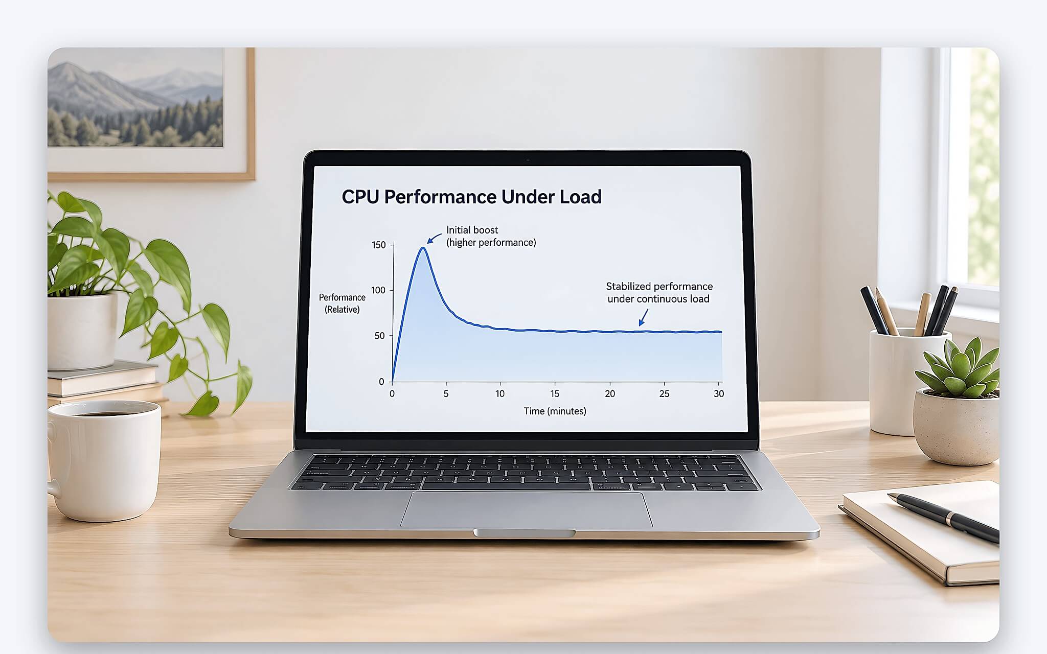 Cấu hình laptop mạnh vẫn suy giảm hiệu năng khi tải kéo dài vì tản nhiệt