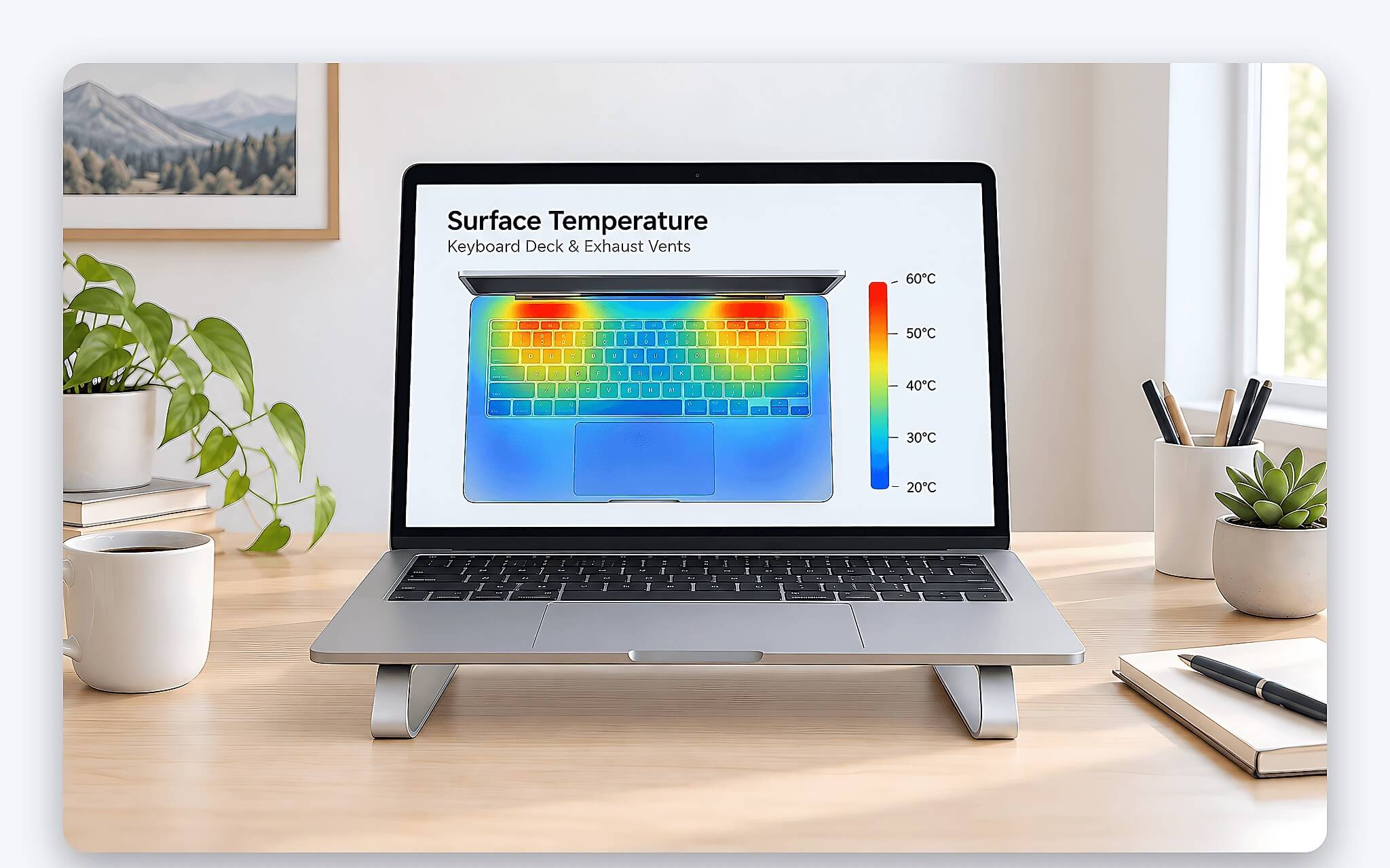 Kê cao máy và dùng đế tản nhiệt để giảm nhiệt độ laptop