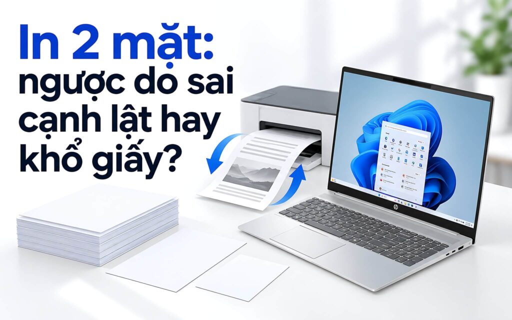 In 2 mặt – Cách chọn lật cạnh dài hay cạnh ngắn cho bản in đúng chiều