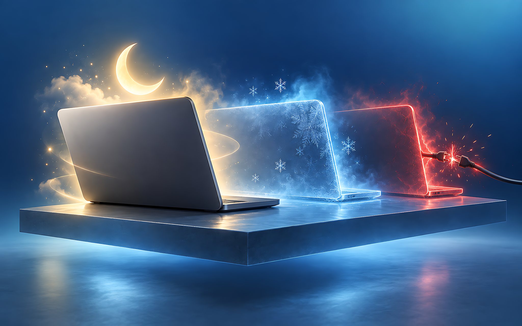 Laptop tự tắt khác với chế độ ngủ và ngủ đông của Windows Laptop tự tắt khác với chế độ ngủ và ngủ đông của Windows