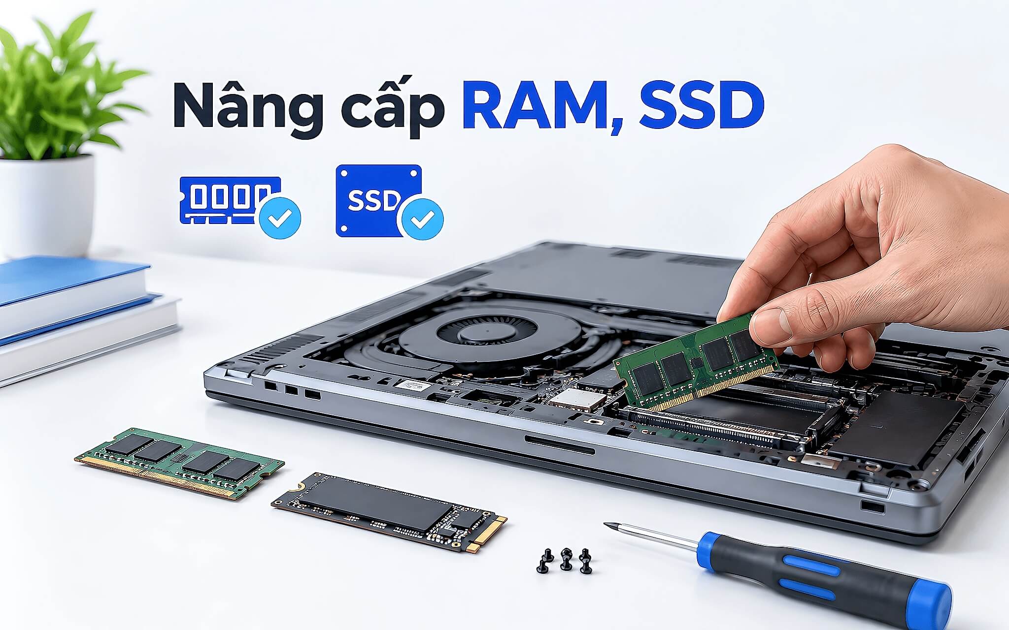 Nâng cấp RAM và SSD cho laptop - Cách kiểm tra và các bước an toàn