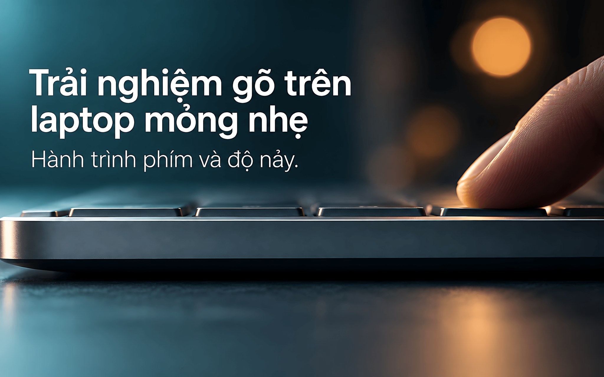 Trải nghiệm gõ trên laptop mỏng nhẹ: Hành trình phím và độ nảy thực tế