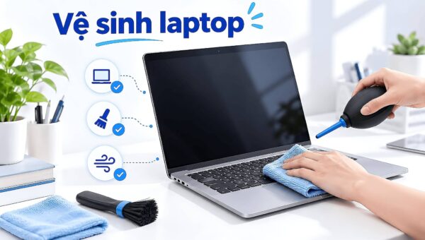 Vệ sinh laptop đúng cách – làm sạch bàn phím, màn hình và khe tản nhiệt an toàn