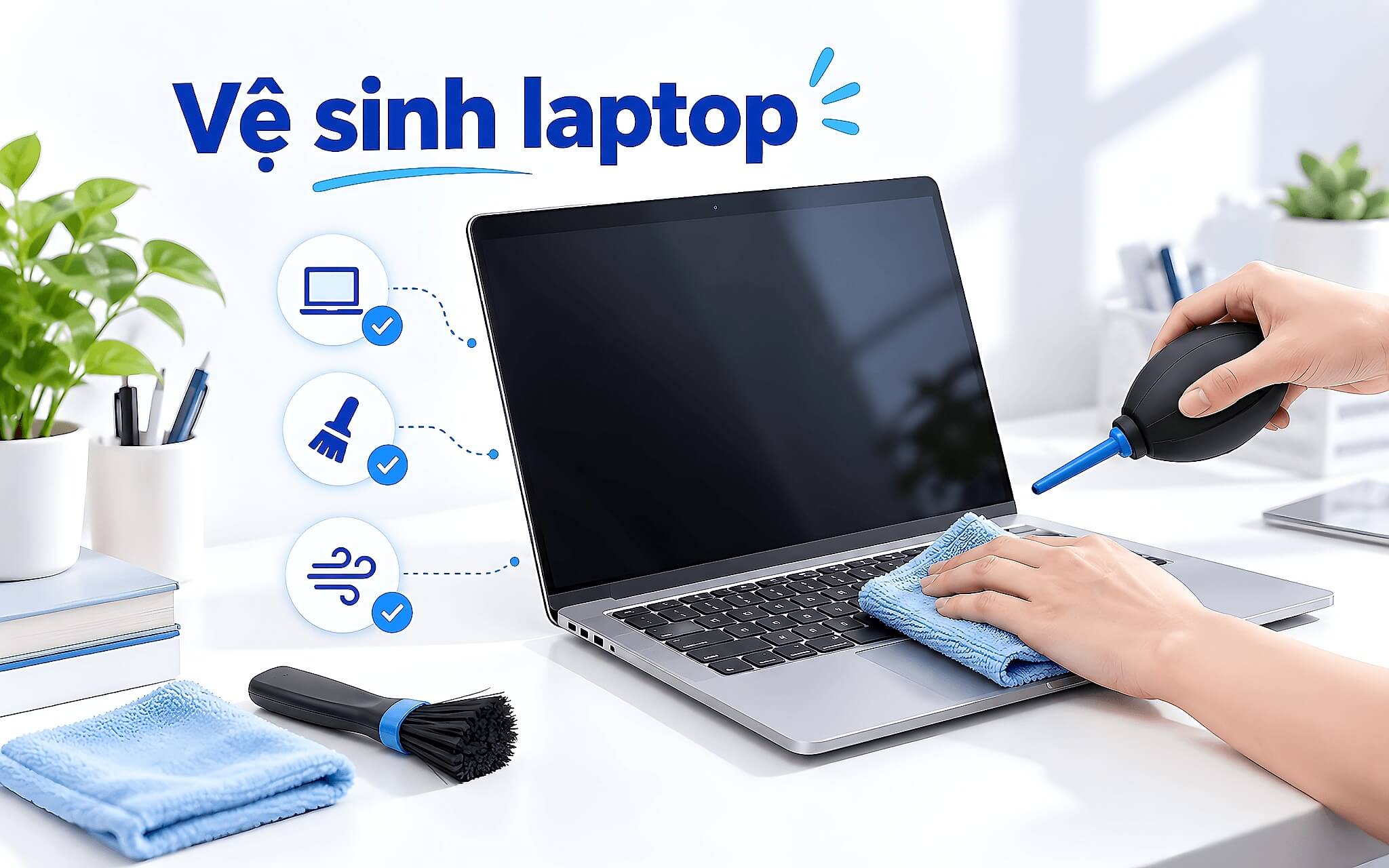 Vệ sinh laptop đúng cách - làm sạch bàn phím, màn hình và khe tản nhiệt an toàn