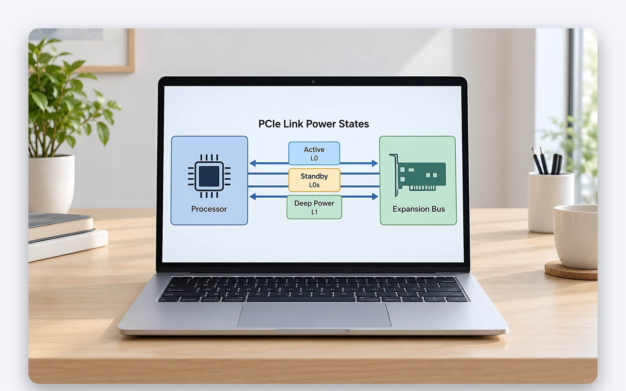 Sơ đồ ASPM cho liên kết PCIe giữa bộ xử lý và SSD trên laptop chuyển sang nấc nghỉ