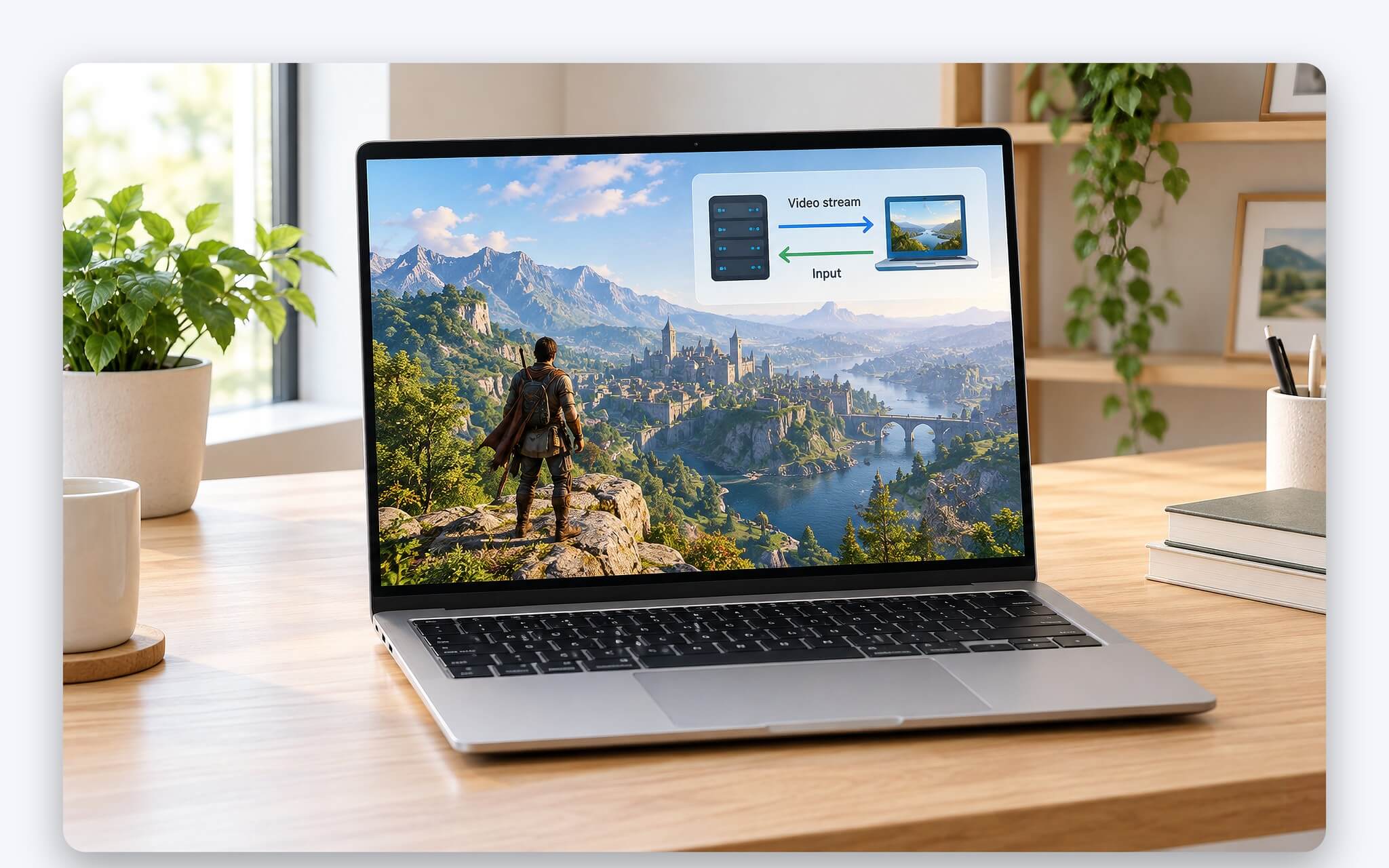 Chơi game đám mây trên laptop, game chạy trên máy chủ và truyền video về màn hình