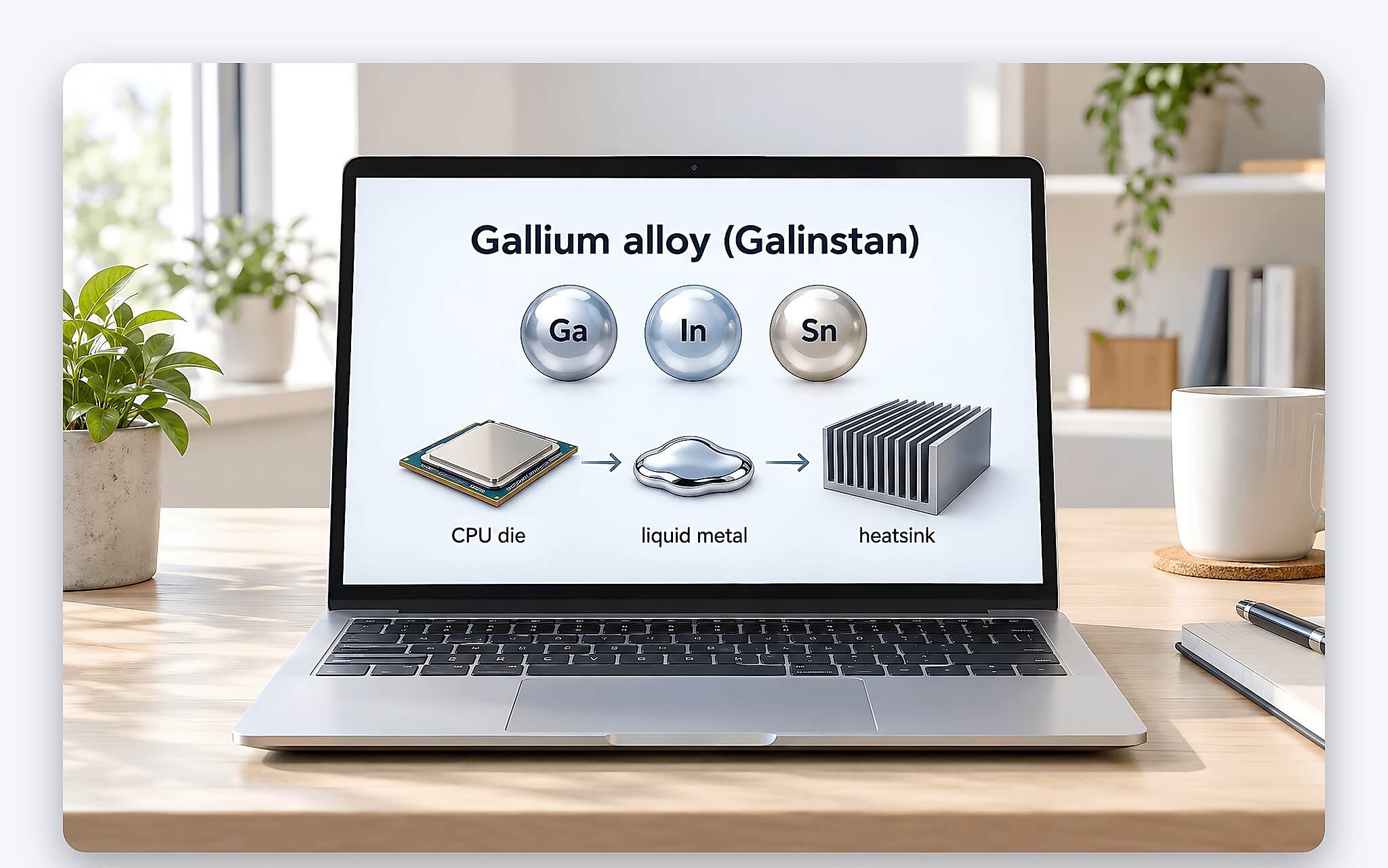 Kim loại lỏng trong laptop thực chất là hợp kim gali