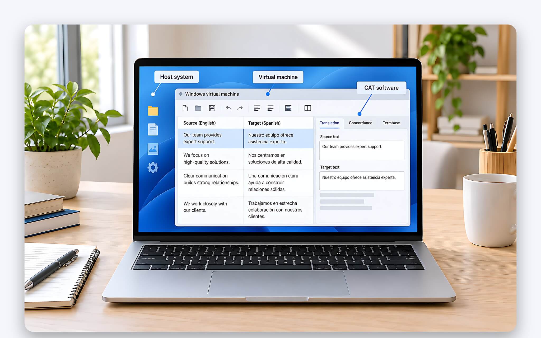 MacBook chạy Windows ảo hóa bằng Parallels để dùng SDL Trados