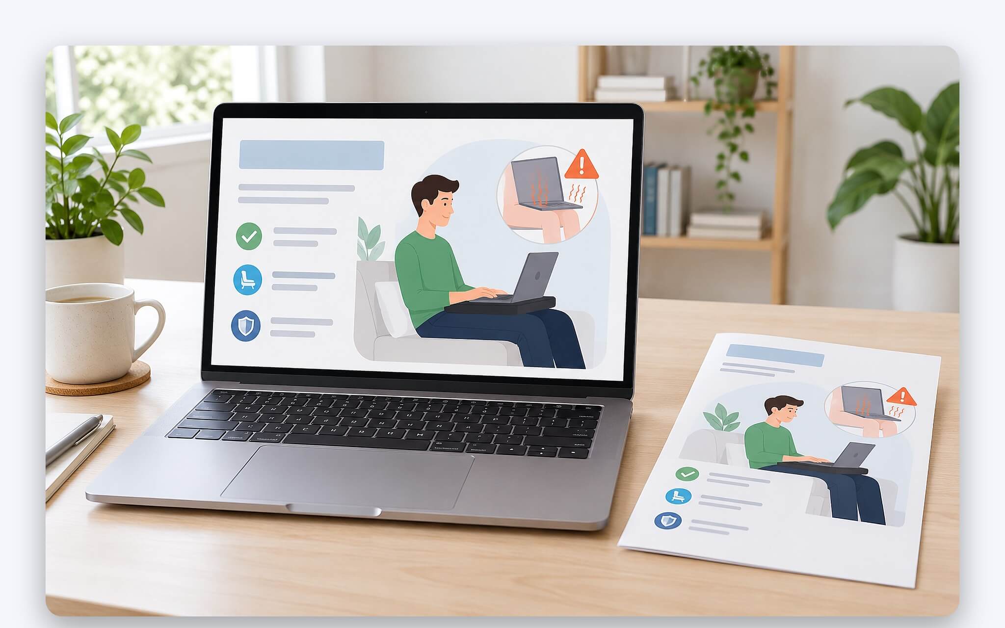 Vùng da đùi tiếp xúc lâu với laptop nóng đáy cần được theo dõi