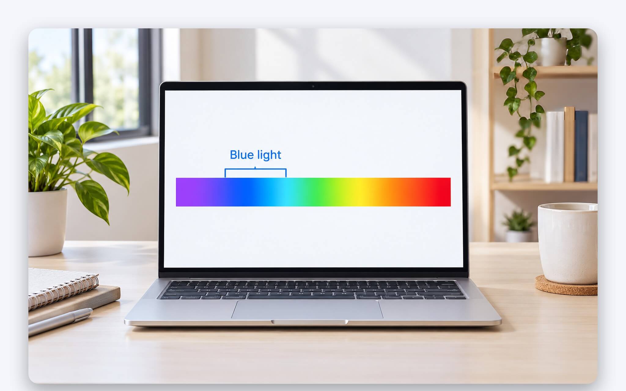 Ánh sáng xanh phát ra từ màn hình laptop khi học đêm
