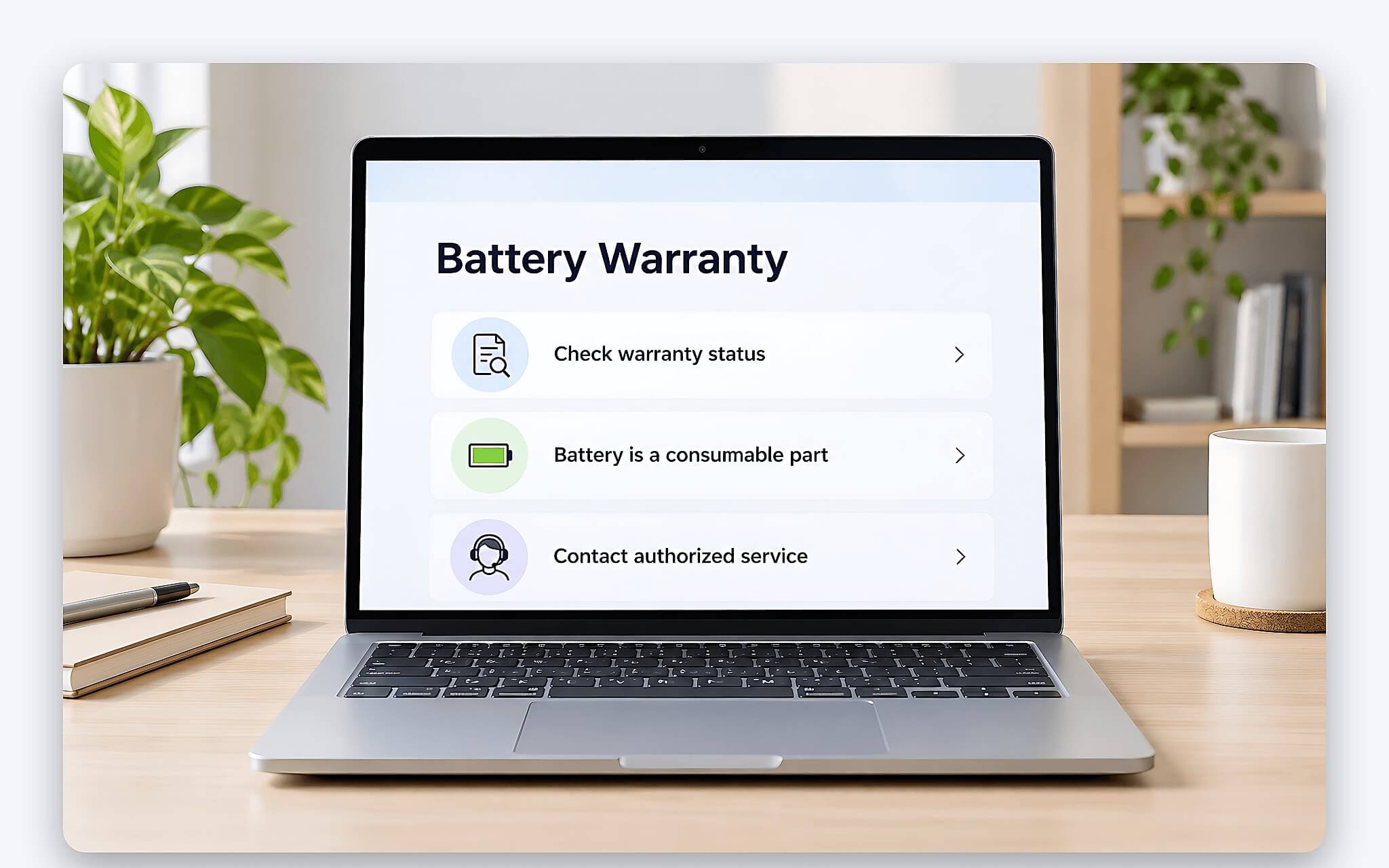 Kiểm tra chính sách bảo hành pin laptop trước khi thay pin phồng