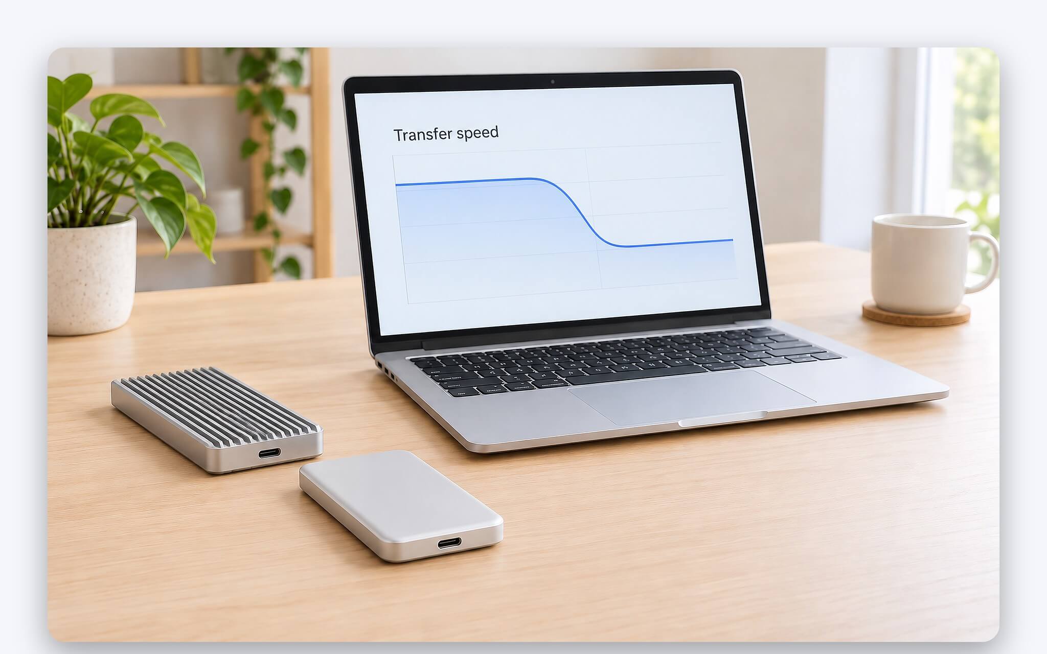 Box SSD vỏ nhôm tản nhiệt cho thanh NVMe khi chép file dung lượng lớn