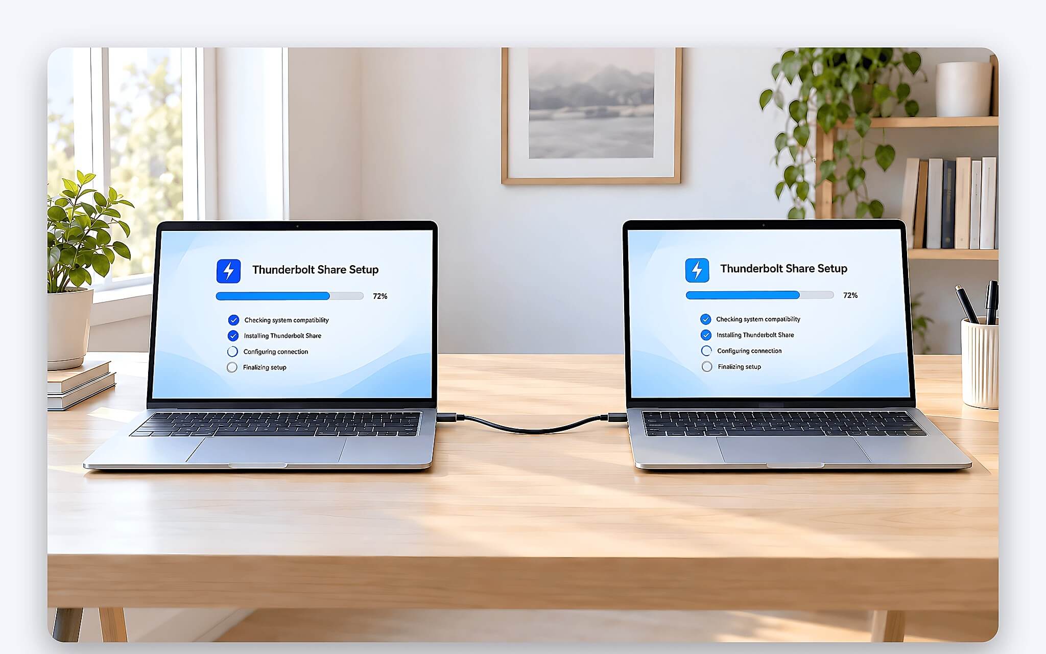 Các bước cài đặt Thunderbolt Share trên hai PC Windows 11