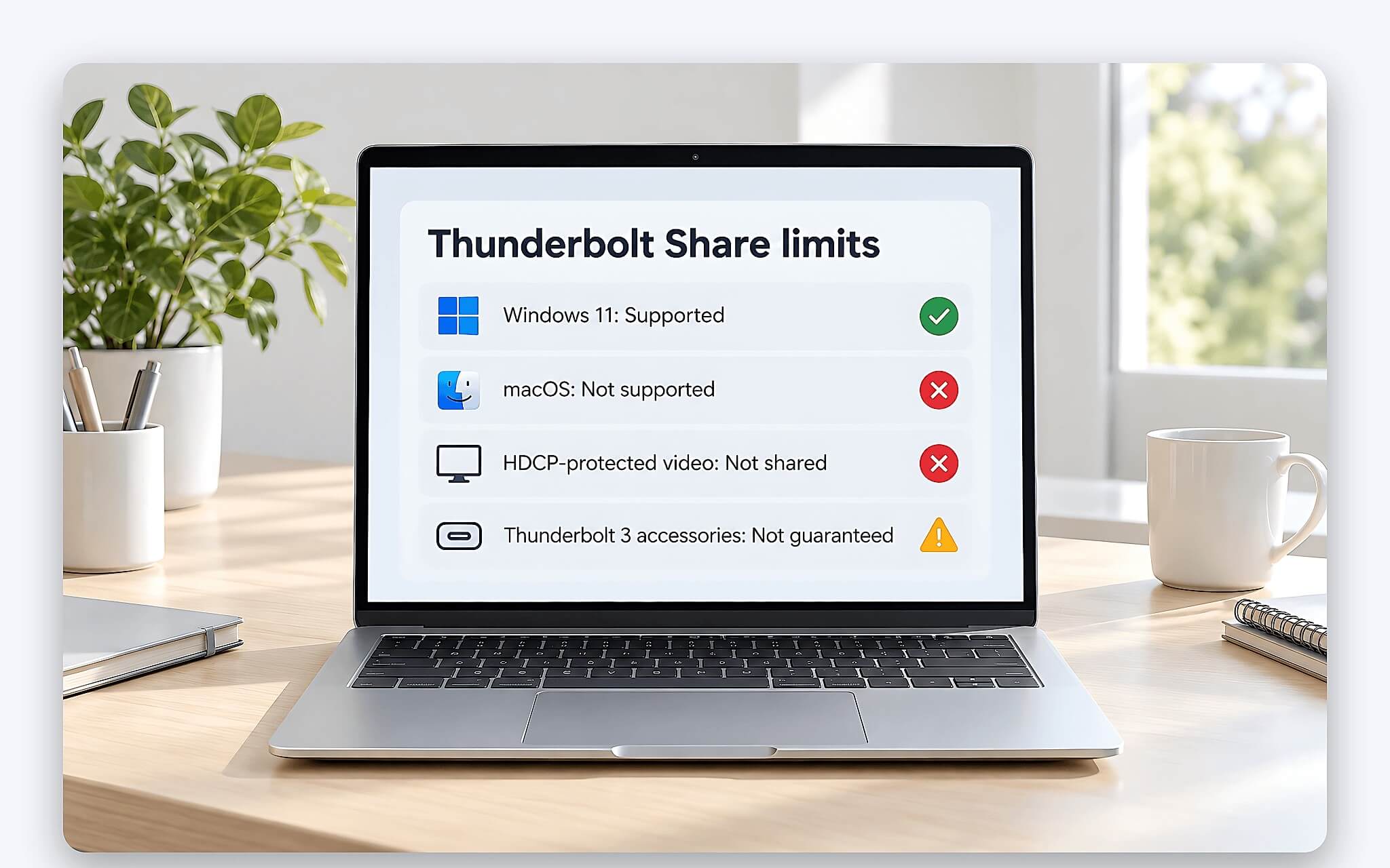 Những giới hạn cần biết về macOS, nội dung HDCP và cổng cũ